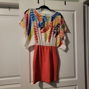 Coral Cold Shoulder Dress